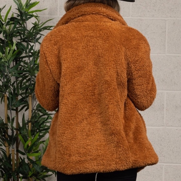 🍁1️⃣LEFT🍁New Lined Sherpa Ultra Soft Button Front Fall/Winter Pea Coat Jacket - Picture 4 of 5